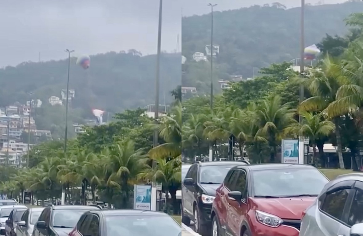 Balão cai sobre prédio em região movimentada de Niterói