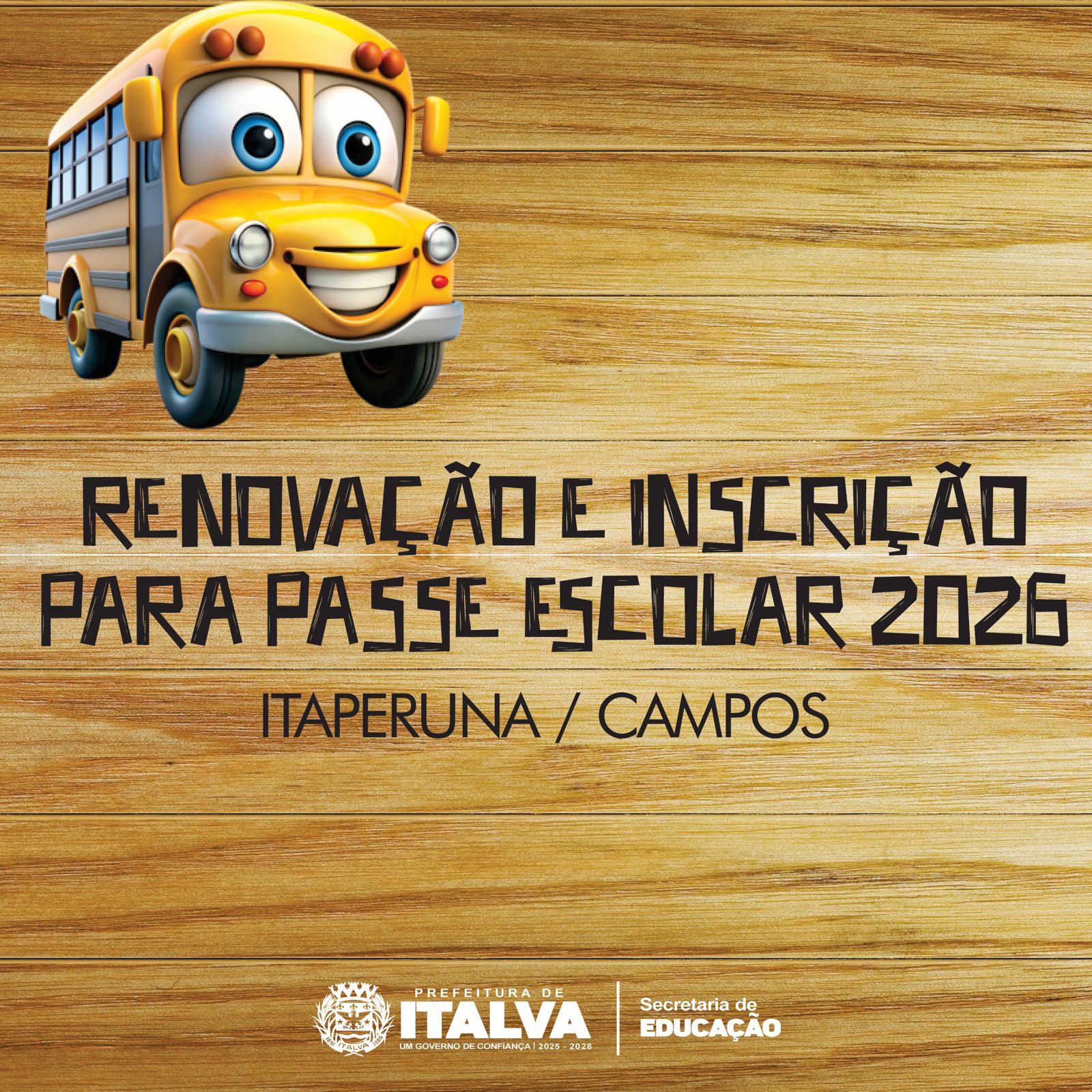 Inscrições e renovações para o Passe Escolar 2026